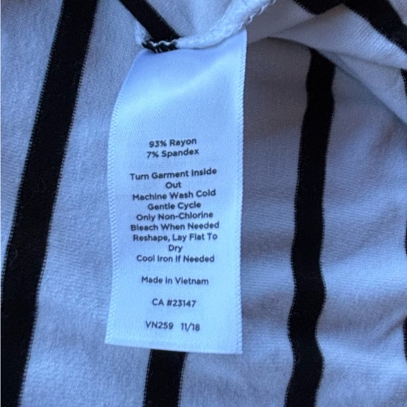 Talbots Black and White Geometric Stripe Tee - Picture 5 of 7